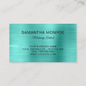 Metaalachtig Turquoise Fancy Monogram Visitekaartje (Achterkant)