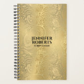 Metaalachtig uiterlijk goud met gouden paisley planner (Voorkant)