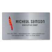 Metaalachtig | Vuurmes | Executive Chef Magnetisch Visitekaartje (Voorkant)