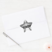 Metaalachtig zilver ster sticker (Envelop)