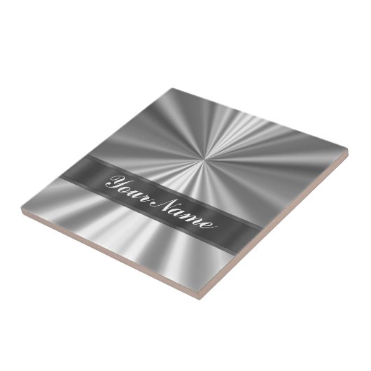 Metaalachtig zilver tegeltje (Zijkant)