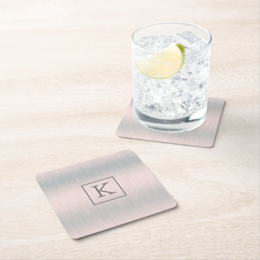 Metaalachtig zilvergrijs geborsteld aluminium text kartonnen onderzetters (Insitu)