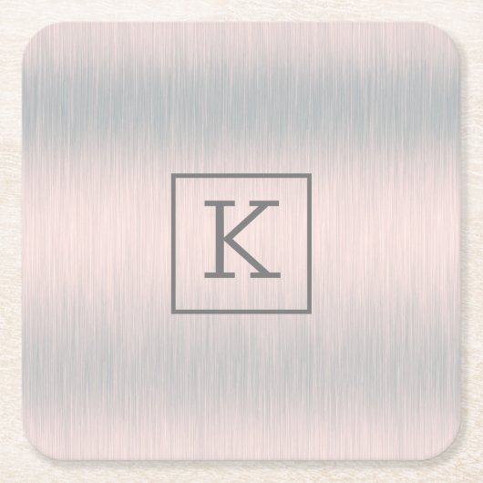 Metaalachtig zilvergrijs geborsteld aluminium text kartonnen onderzetters (Voorkant)