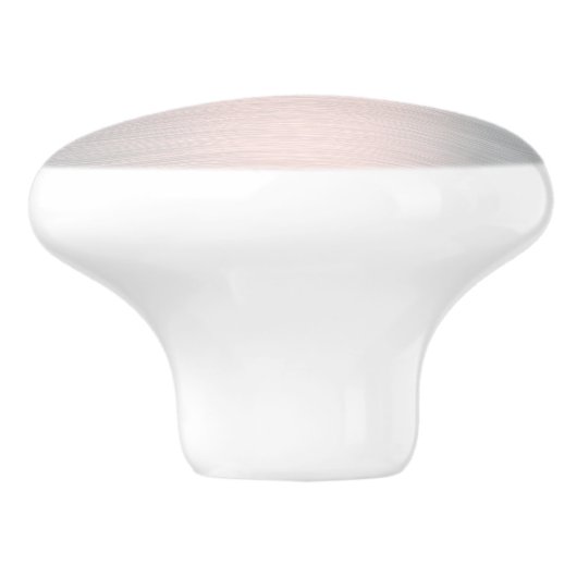 Metaalachtig zilvergrijs geborsteld aluminium uite keramische knop (Zijkant)