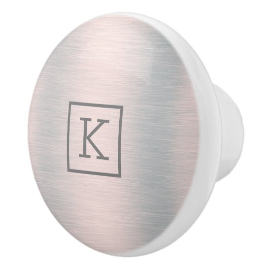 Metaalachtig zilvergrijs geborsteld aluminium uite keramische knop (Rechts)