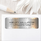 Metaalachtig zilvergrijs geometrisch ontwerp etiket (Insitu)