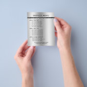 Metaalachtig zilvergrijs & zwarte strepen flyer (Hand)