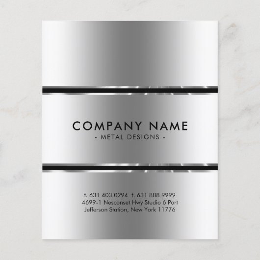 Metaalachtig zilvergrijs & zwarte strepen flyer (Achterkant)