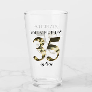 Metaalachtige 35e verjaardag glas