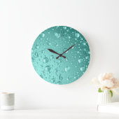 Metaalachtige Blauwgroen- groene Regen Druppels Grote Klok (Huis)