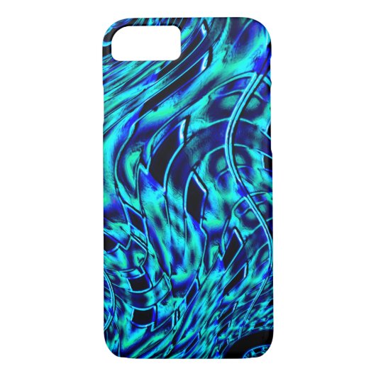Metaalachtige en gehaakte illusie, blauw tot groen Case-Mate iPhone case (Achterkant)