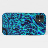 Metaalachtige en gehaakte illusie, blauw tot groen Case-Mate iPhone case (Achterkant (horizontaal))