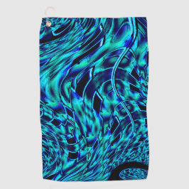 Metaalachtige en gehaakte illusie, blauw tot groen golfhanddoek