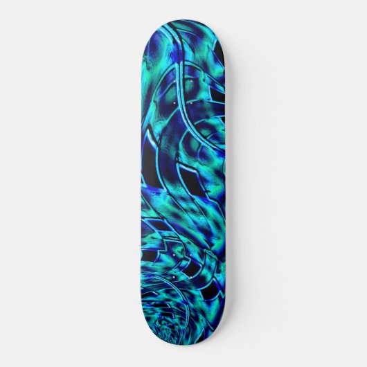 Metaalachtige en gehaakte illusie, blauw tot groen persoonlijk skateboard (Voorkant)