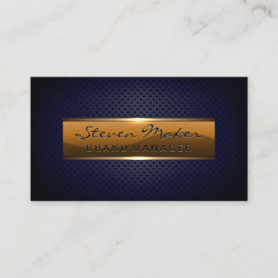 Metaalachtige Glanzende Banner   Blauwe Geperforee Visitekaartje