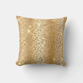 Metaalachtige Goud & Glitter Glam Luipaardvlekkenp Kussen