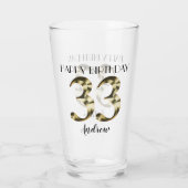 Metaalachtige gouden 33e verjaardag glas (Achterkant)