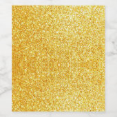 Metaalachtige Gouden Glitter Uitzicht Elegant Lege Wijn Etiket (Enkel label)