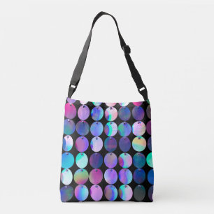 Metaalachtige Iridescent Paarse blauwe cirkels Crossbody Tas