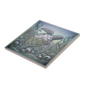 Metaalachtige Iridiserende Schildpad ID1223 Tegeltje (Zijkant)