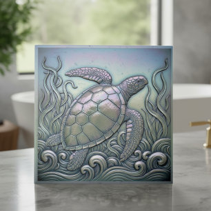 Metaalachtige Iridiserende Schildpad ID1223 Tegeltje