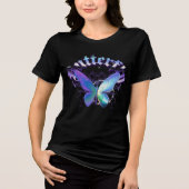 Metaalachtige Iridiserende Vlinder Tri-Blend Shirt (Voorkant)