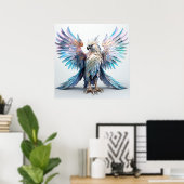 Metaalachtige iriserende arend poster (Thuiskantoor)