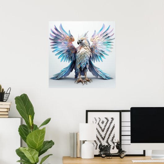 Metaalachtige iriserende arend poster (Thuiskantoor)
