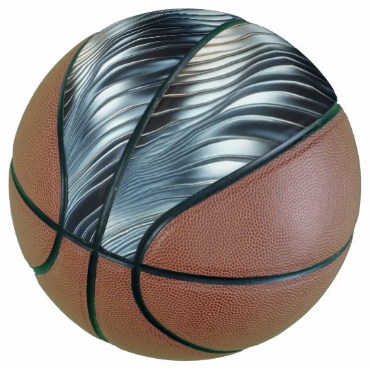 Metaalachtige lichtgolven basketbal (Schuin)