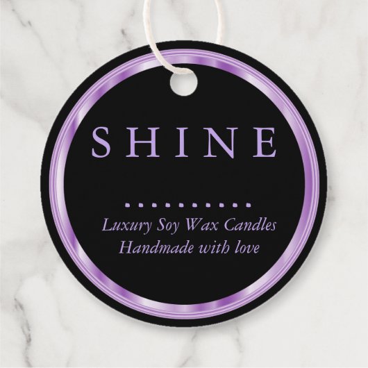 Metaalachtige Paars- en zwartwitzakken Bedankjes Labels (Achterkant)