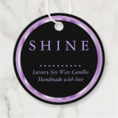 Metaalachtige Paars- en zwartwitzakken Bedankjes Labels (Voorkant)