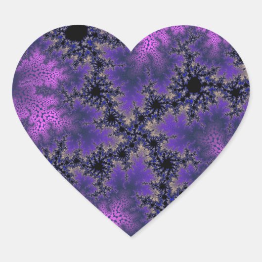 Metaalachtige Paarse bril Hart Sticker (Voorkant)