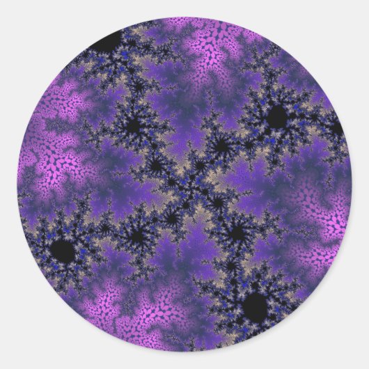 Metaalachtige Paarse bril Ronde Sticker (Voorkant)