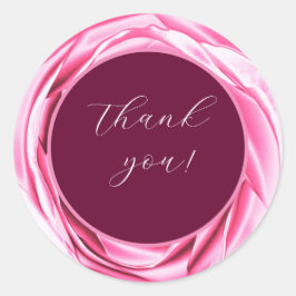 Metaalachtige Roos Roze ronde Sticker