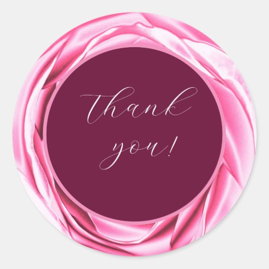 Metaalachtige Roos Roze ronde Sticker (Voorkant)