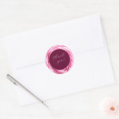 Metaalachtige Roos Roze ronde Sticker (Envelop)