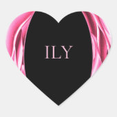 Metaalachtige Roos Roze Sticker van het hart (Voorkant)