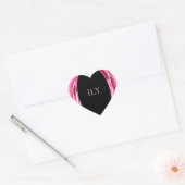 Metaalachtige Roos Roze Sticker van het hart (Envelop)