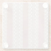 Metaalachtige roosgoud, off-white kant textuur. glazen onderzetter (Achterkant)