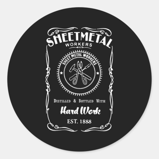 Metaalarbeider voor bladmetaalarbeider ronde sticker (Voorkant)