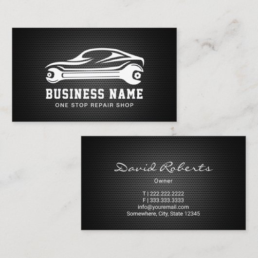 Metaalautomotormechanisme voor automatische repara visitekaartje (Voorkant / Achterkant)