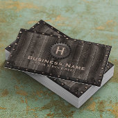  metaalbedrukt monogram legant Barn Wood Visitekaartje