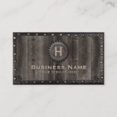  metaalbedrukt monogram legant Barn Wood Visitekaartje (Voorkant)