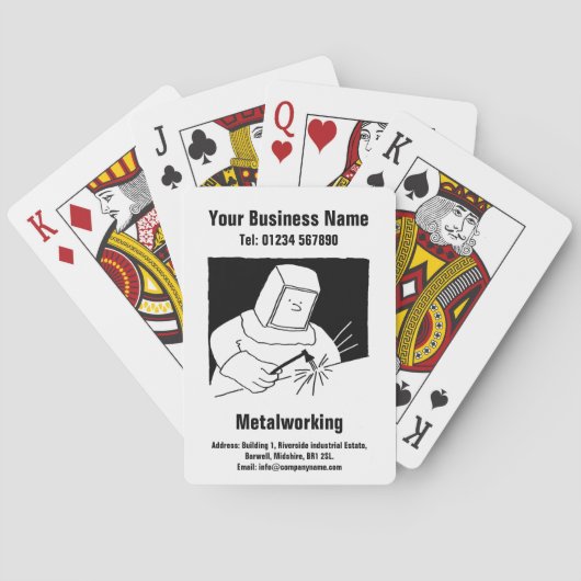 Metaalbewerking, lassen of smeden pokerkaarten (Achterkant)