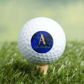 Metaalblauw en goudmonogram A Golfballen (Insitu Shirt)