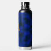 Metaalblauw en goudmonogram A Waterfles (Links)