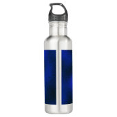 Metaalblauw en goudmonogram A Waterfles (Achterkant)