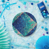 Metaalblauw- en Groene partijbenodigdheden Papieren Bordje (Feest)