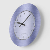 Metaalblauw geborsteld aluminium blikje grote klok (Hoek)