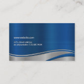 Metaalblauw grijs geborsteld industrieel visitekaartje (Achterkant)